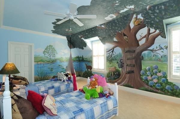 molly s big tree, bedroom ideas, home decor, painting, Tree mural in Atlanta