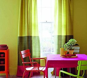 taste the rainbow 6 ways to color block your home, home decor, painted furniture, Color Blocking Curtains