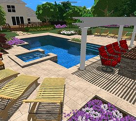 award winning design geometric pool with raised spa, outdoor living, patio, pool designs, spas, Design Build 3D Automation