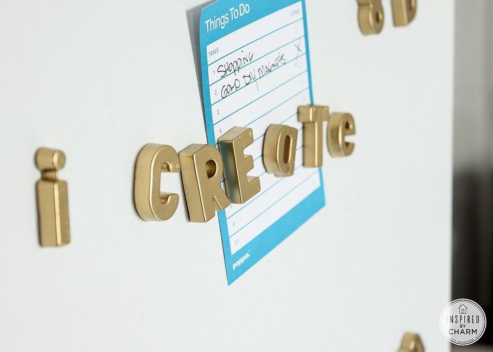 diy gold magnetic letters, crafts, DIY Gold Magnetic Letters Inspired by Charm