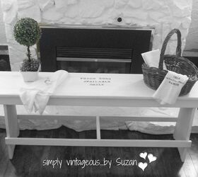 a quick bench makeover, painted furniture, Painted with Annie Sloan Pure White