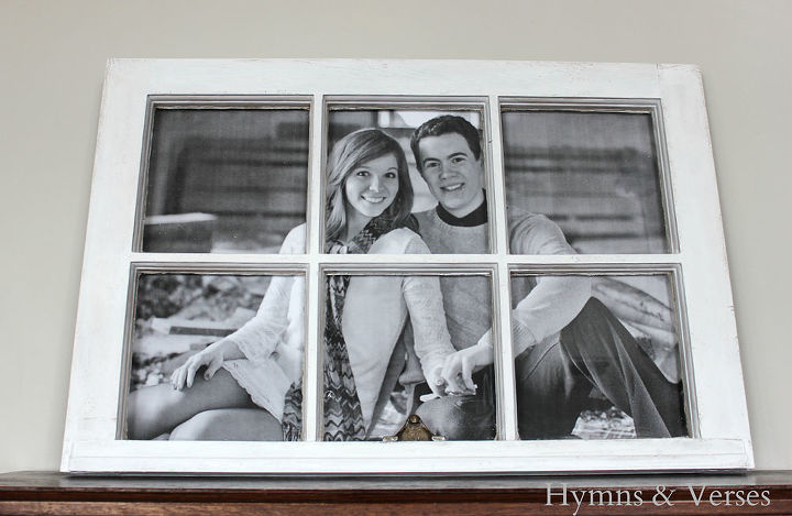 turn an old window into a photo frame, crafts, repurposing upcycling