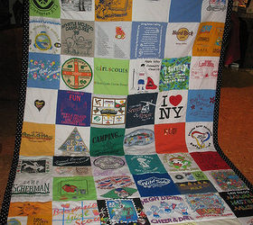 girl scout and a few soccer t shirt quilt, crafts, She could barely hold it up