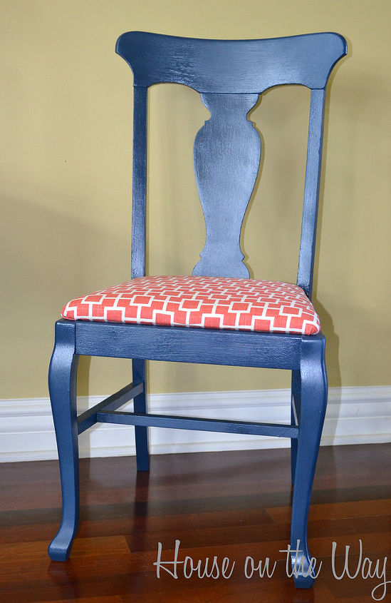 chair re do in navy blue, painted furniture, reupholster