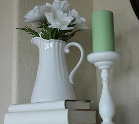 spring mantel, fireplaces mantels, home decor, living room ideas, seasonal holiday decor, I covered some books with craft paper to add height