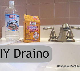 diy draino, cleaning tips, home maintenance repairs, how to, baking soda white vinegar boiling water