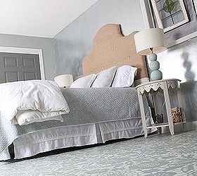 goodbye carpet hello stenciled floor with annie sloan chalk paint, bedroom ideas, chalk paint, flooring, painting