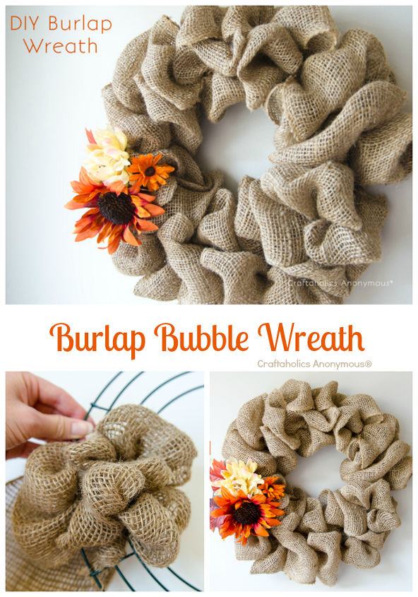 diy project of week fall burlap bubble wreath tutorial, crafts, seasonal holiday decor, wreaths, Photo courtesy of