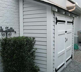 small outdoor storage, A small shed along the side of the house can be useful without taking up yard space
