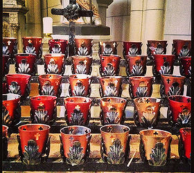 diy colored mercury glass, christmas decorations, crafts, seasonal holiday decor, This was my inspiration photo These are votives at the Loretto Chapel in Santa Fe New Mexico