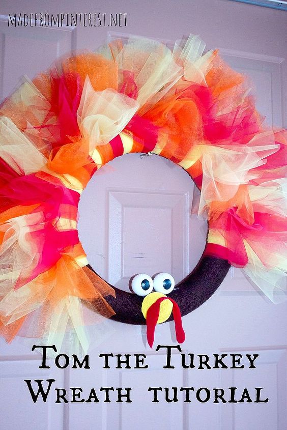 tom the turkey thanksgiving wreath, crafts, seasonal holiday decor, thanksgiving decorations, wreaths, Wreath Tutorial