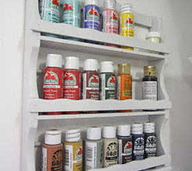 wood spice rack upcycled into paint storage, craft rooms, repurposing upcycling, storage ideas