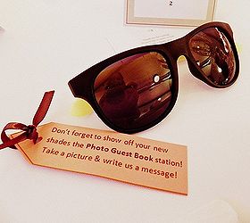inspiration from a fun fall wedding, crafts, flowers, home decor, Neon stemmed sunglasses as wedding favors