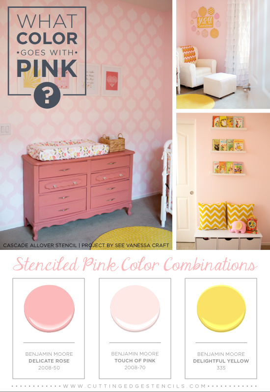 What Color Goes With Pink Stenciled Combinations Hometalk What Color Goes With Pink Stenciled Combinations Bedroom Ideas Painting Wall