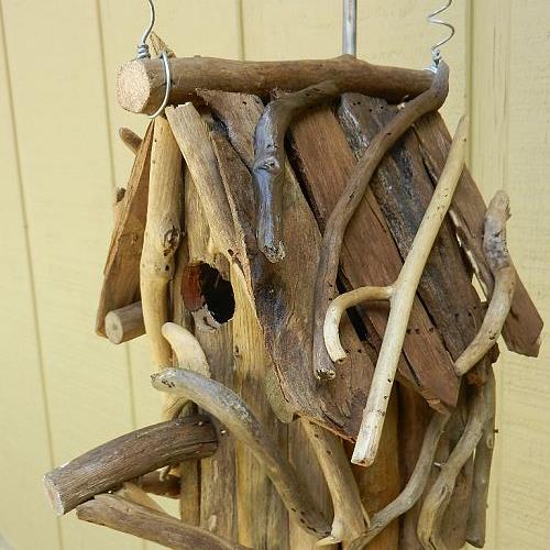 i added a new birdhouse to my backyard collection, outdoor living, DRIFTWOOD BIRDHOUSE