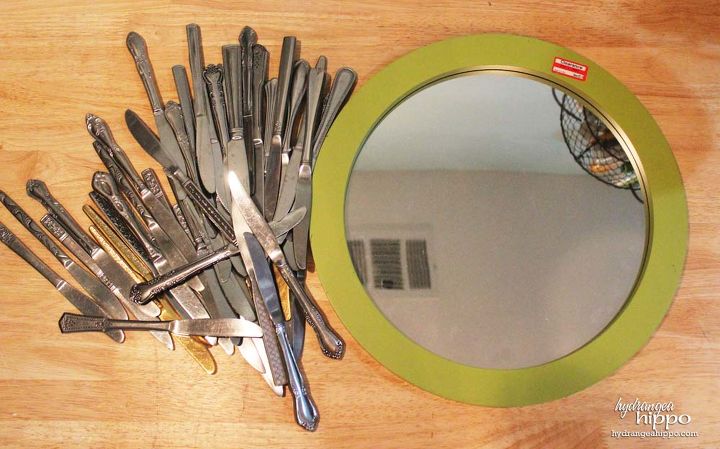 starburst mirror with flatware, crafts, painting, repurposing upcycling
