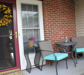 small front porch transformed with a patio bistro set from target, outdoor furniture, outdoor living, painted furniture, patio, porches
