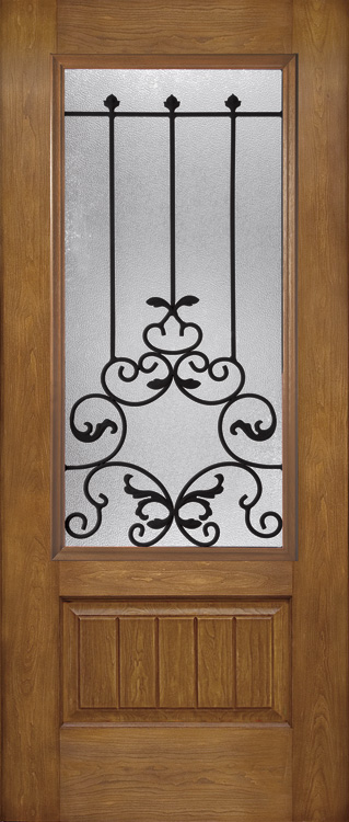 clopay fiberglass entry doors, Clopay Rustic Collection fiberglass entry door with Prescott decorative glass
