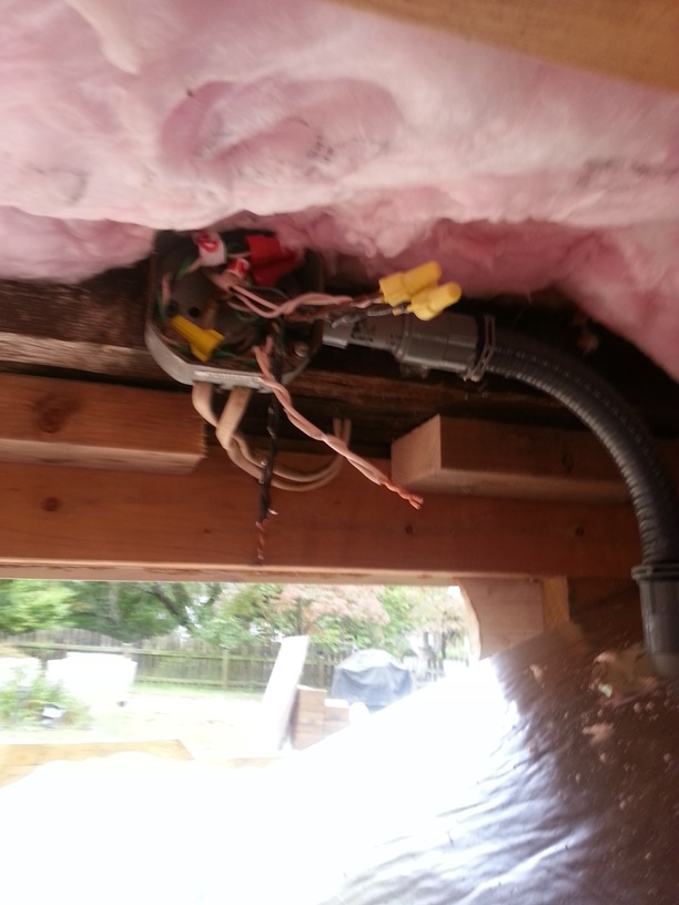installing a post lamp, landscape, lighting, Once the pole was set and I was happy with where it was I moved to routing PVC fittings back to a junction box I had installed in the crawl space under the laundry room I made the necessary connections there