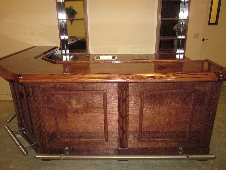 custom bar and bar back, woodworking projects