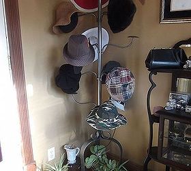 the welcoming plant station, foyer, gardening, She snagged this cute hat rack at a Store Closing sale when they were selling the display items I see her plants resting nicely underneath