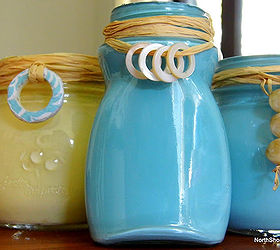 beach inspired painted jars, crafts
