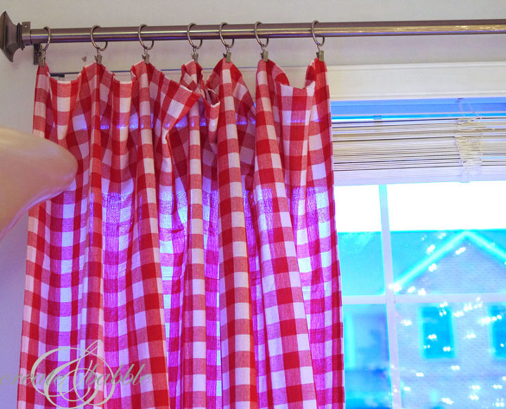 christmas curtains made from tablecloths, christmas decorations, repurposing upcycling, seasonal holiday decor, reupholster, window treatments, No sewing needed