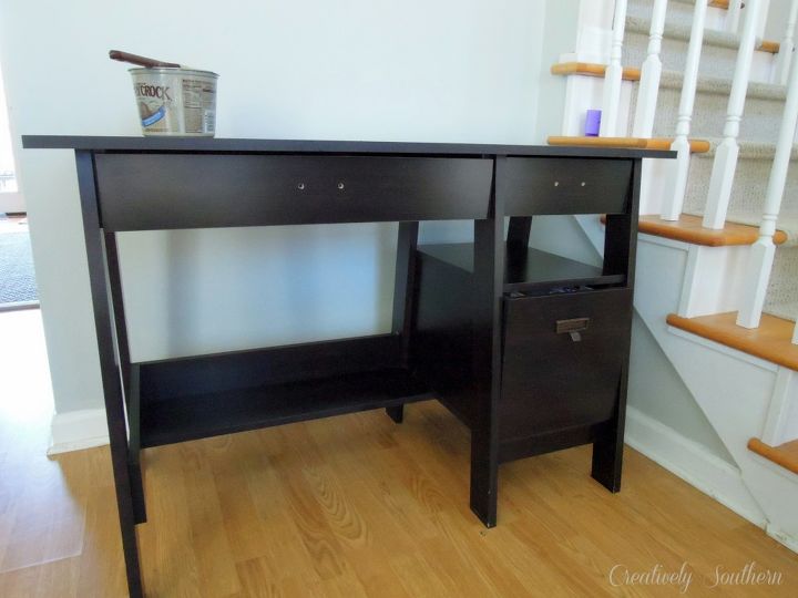 how to make and paint with chalkpaint, chalk paint, painted furniture, Before picture laminate desk from Target