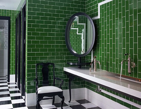happy new year refresh your rooms with pantones color of the year for 2013 emerald, home decor, Go all out with green tiles in a bathroom for a wow statement