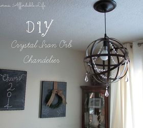 diy iron orb crystal chandelier, diy, lighting