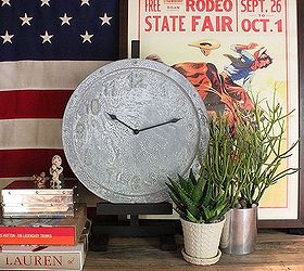 aging a galvanized clock, crafts, Finished Clock in the Den