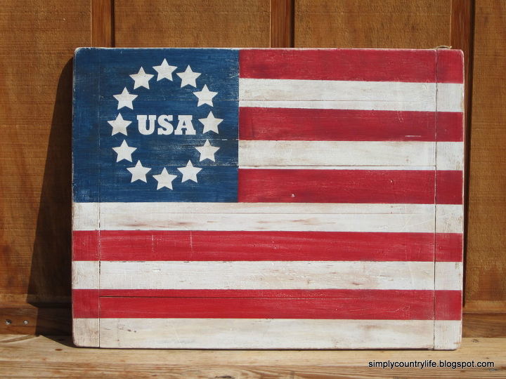 an old cutting board gets a patriotic flag makeover, crafts, patriotic decor ideas, repurposing upcycling, seasonal holiday decor