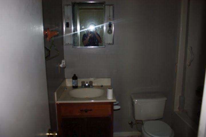 before and after rental house redo interior, home improvement, old bathroom