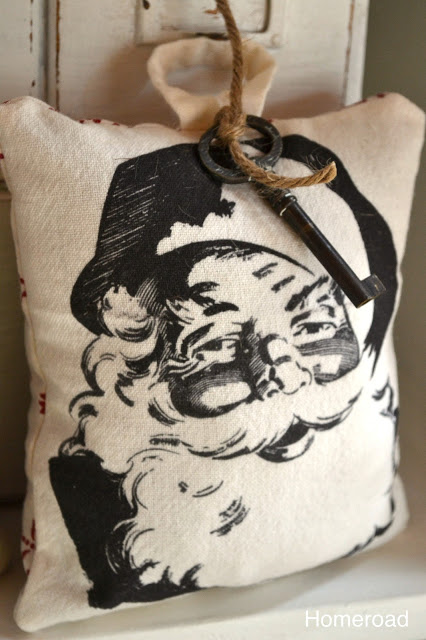 mini santa pillows from the printer, christmas decorations, crafts, seasonal holiday decor
