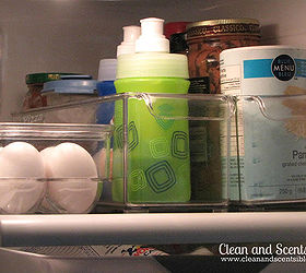 how to organize your fridge, organizing, Pull out clear bins make it so much easier to reach items i n the back and let you see what items are there