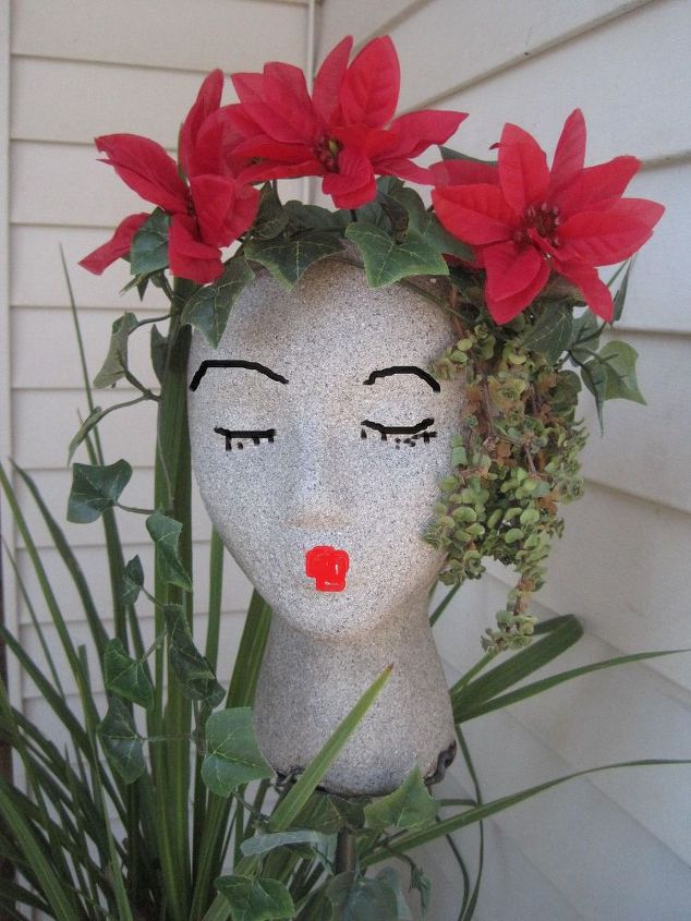 paint a face or not, gardening, painting, repurposing upcycling, This is superimposed by my paint shop on my computer I drew on eyes and lips