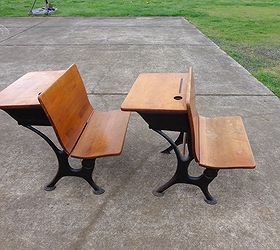 old school desks, two old desks
