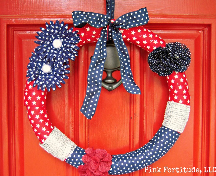 4th of july red white and blinged out wreath, crafts, patriotic decor ideas, seasonal holiday decor, wreaths