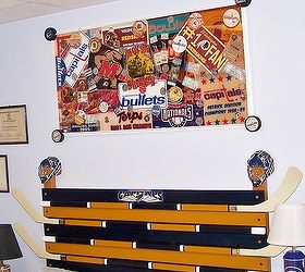 headboard for sports fan, bedroom ideas, home decor, Finished product I would have left off the bumper sticker but the client is always right