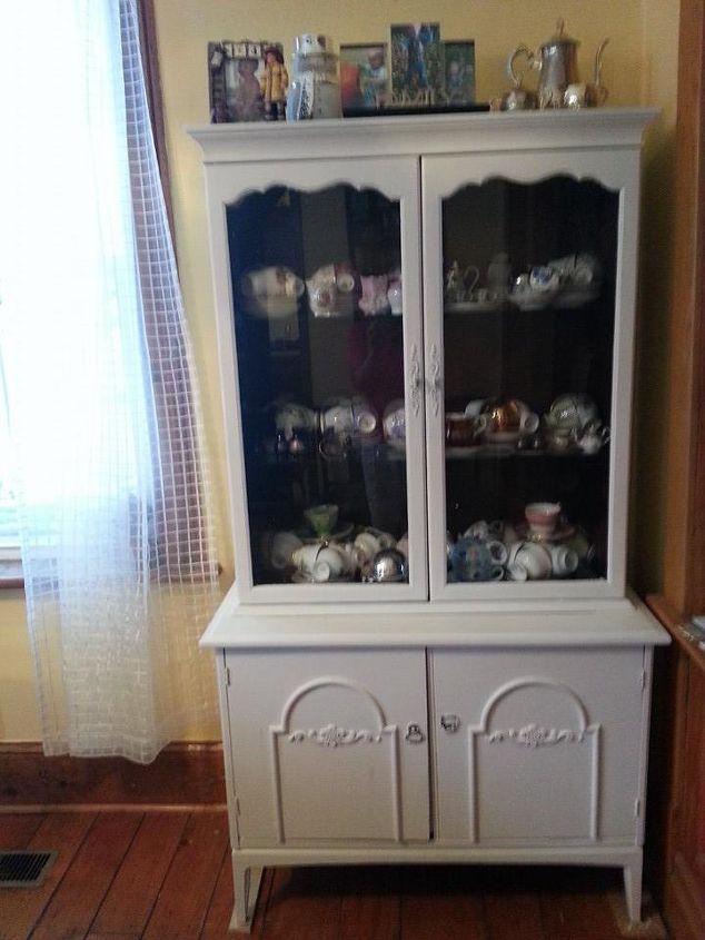 updating a china cabinet, painted furniture, China Cabinet after light