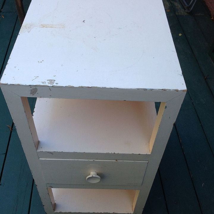 the two little bedside tables that could, painted furniture, This is how the tables came home Pretty battered and dirty