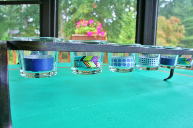 washi tape wrapped votive candles, crafts, home decor