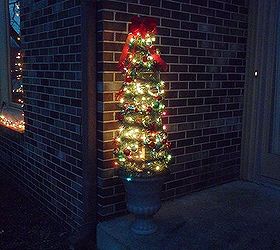 christmas tree tomato cage, seasonal holiday d cor, At night