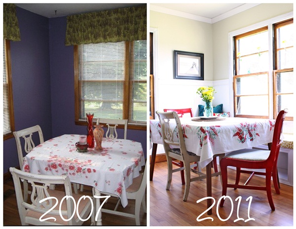 breakfast room makeover, home decor, living room ideas, woodworking projects, Before After