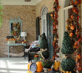 southern fall porch, porches, seasonal holiday decor, Deep southern front porch decorated for fall