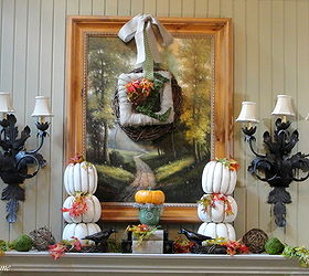 southern home fall tour, seasonal holiday d cor, wreaths, Faux pumpkin Annie Sloan Chalk Paint topiary tutorial will be posted soon