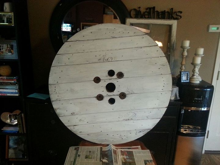 re purposed cable spools, crafts, repurposing upcycling