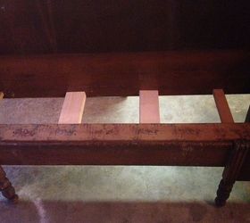 making a bench from head foot boards, diy, how to, painted furniture, repurposing upcycling, woodworking projects, Here s the previous picture on the seat area