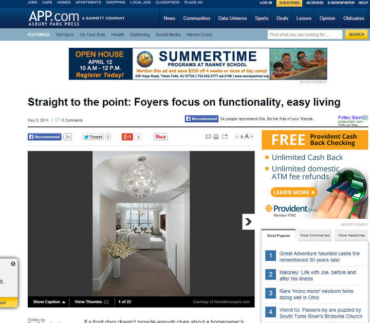 i was honored to be interviewed for asbury park press luxury living, home decor, painted furniture, Article on Foyer Trends