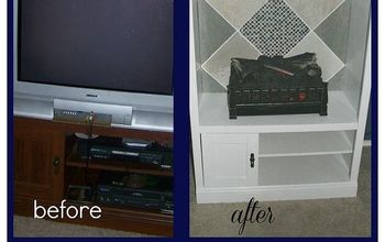Upcycled, DIY Fireplace Mantel From an Entertainment Center